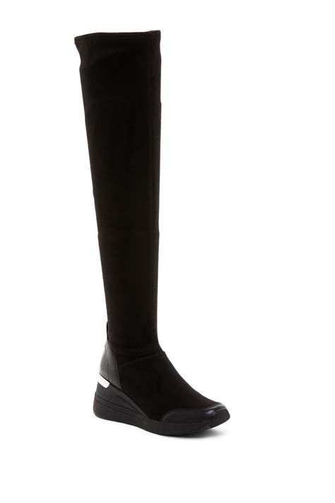 michael kors ace stretch knee high boots|Michael Kors boots high heel.